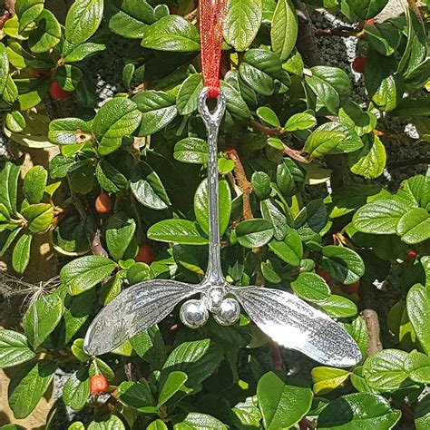 Pewter Mistletoe Hanging Christmas Decoration By Glover and Smith