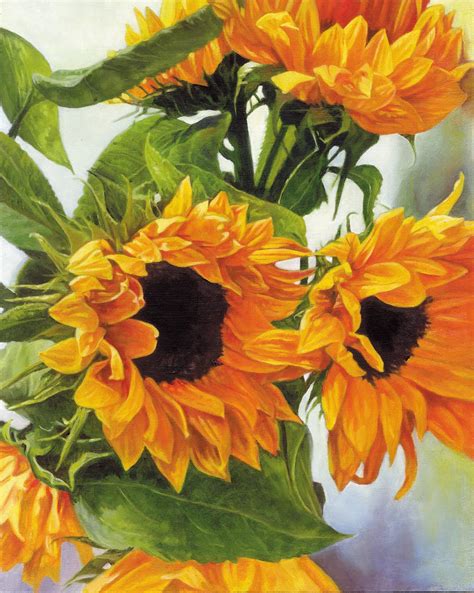 Julie Douglas, Notes from The Atelier: Sunflowers, oil painting on ...