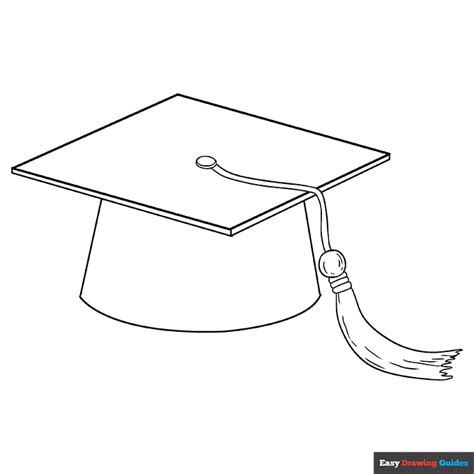 Graduation Cap Coloring Page | Easy Drawing Guides