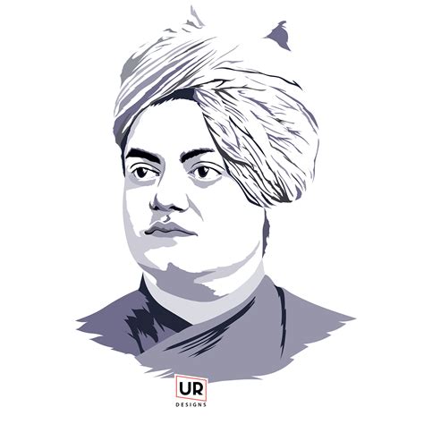 Swami Vivekananda Portrait Vector Illustration Artwork on Pantone ...