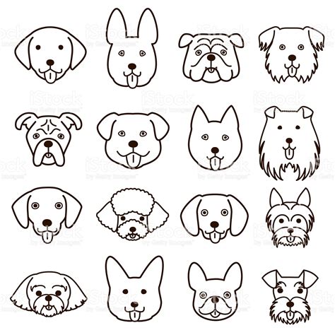 cute dogs faces line art set. | Dog line art, Dog line drawing, Dog ...