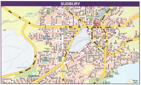 Map Greater Sudbury, Ontario Canada.Sudbury city map with highways free ...