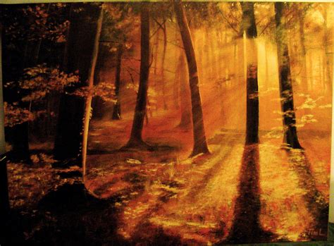 Sunset Forest Painting at PaintingValley.com | Explore collection of ...