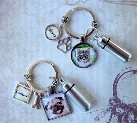 Pet Memorial Keychain Pet Cremation Keychain With Custom Photo - Etsy