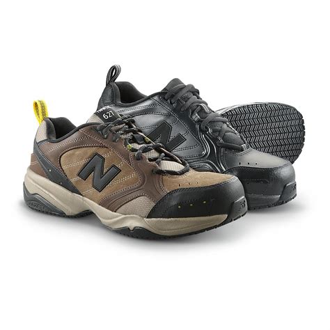 Men's New Balance 627 Steel Toe Work Shoes, Brown - 292168, Running ...