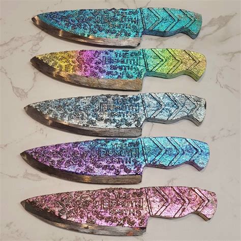 Nile Blue Bismuth Knife in Rainbow Blue Ice Blue Pink or - Etsy