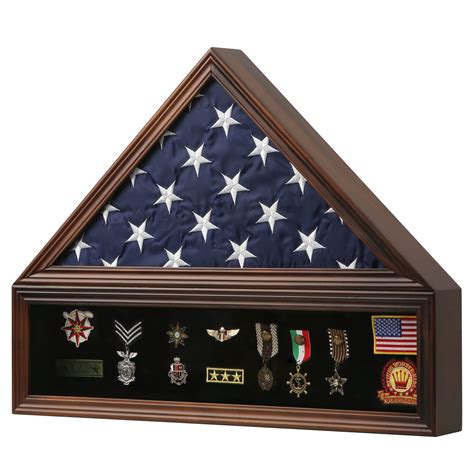 Zmiky Veteran Burial Flag Display Case American Flag Solid Wood Display ...