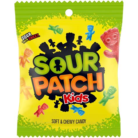 SOUR PATCH KIDS Original Soft & Chewy Candy, 1 Peg Bag (3.6 Oz ...