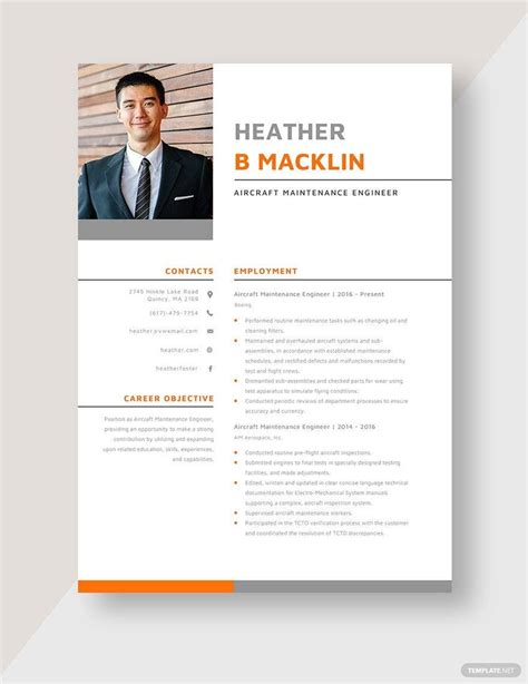 Aircraft Maintenance Engineer Resume in Pages, MS Word - Download ...