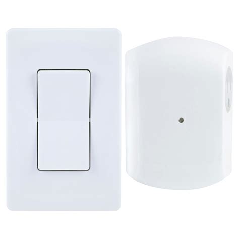 GE Wireless Remote Wall Switch Light Control with Grounded Outlet ...