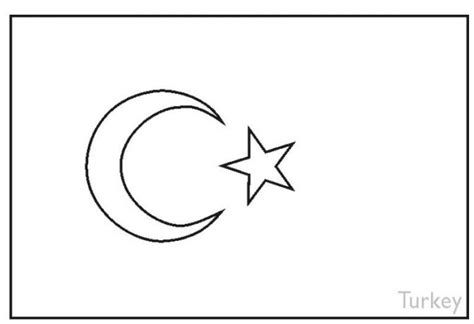 Turkey Flag Coloring Page & Coloring Book | Flag coloring pages, Turkey ...