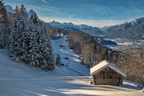 Germany, Winter, Houses, Mountains, Scenery, Bavaria, Snow, HD ...