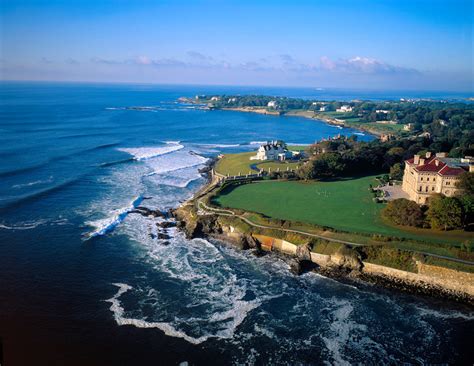 Aerial Photo - Newport- Rhode Island Coast with Newport Mansions Credit ...