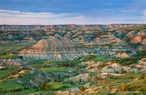 Colorful badlands from Painted Canyon overlook in Theodore Roosevelt ...