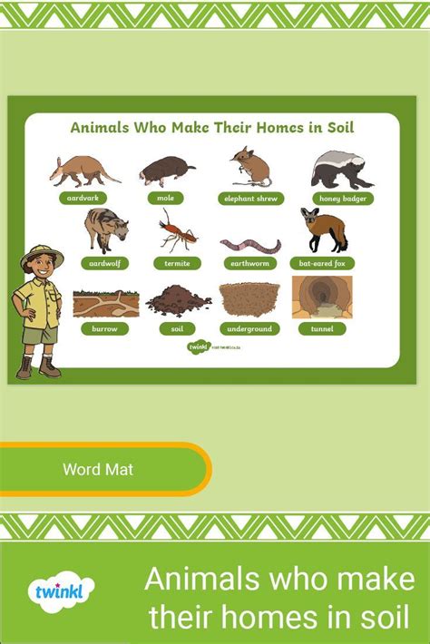 Animals Who Make Their Homes in Soil Word Mat | Animals and their homes ...