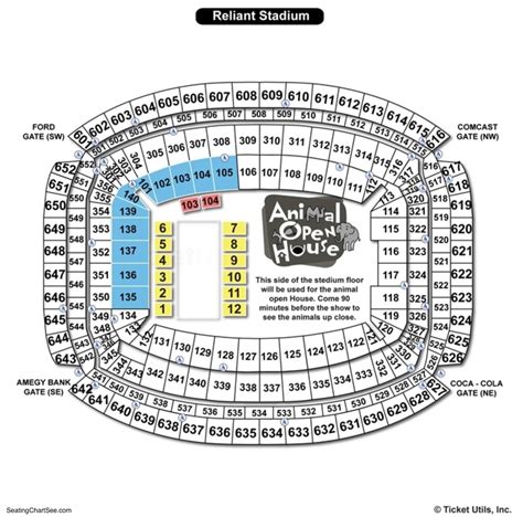 Reliant Stadium Seating Chart With Seat Numbers | Elcho Table