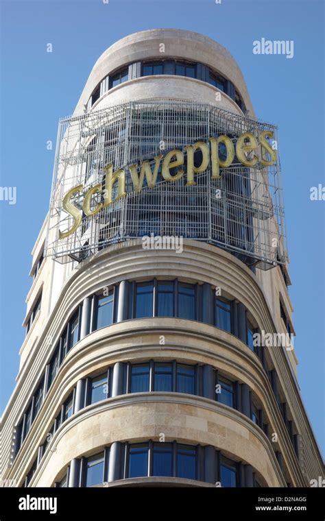 madrid spain gran via architecture street urban schweppes Stock Photo ...