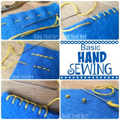 Basic Hand Stitches for Beginners - Red Ted Art - Kids Crafts