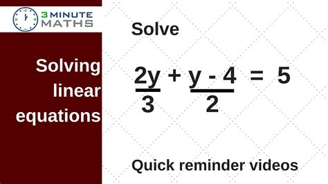 Solving linear equations with fractions - GCSE maths level 6 - YouTube