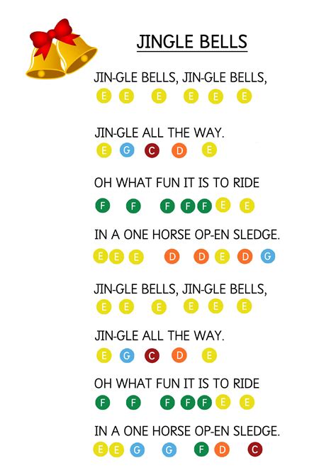 Jingle Bells - Easy Piano Music Sheet for Toddlers