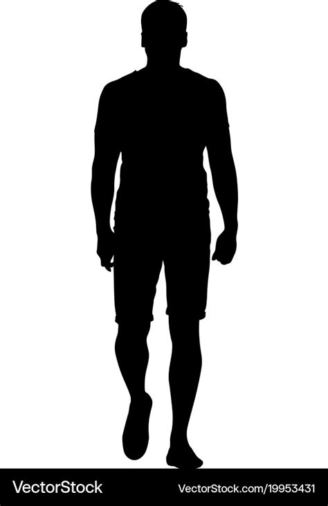 Black silhouette man standing people on white Vector Image