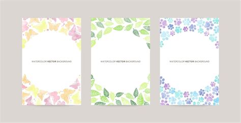 watercolor vector card background set 20551522 Vector Art at Vecteezy