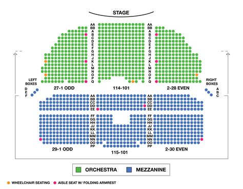 Nederlander Theatre Large Broadway Seating Charts