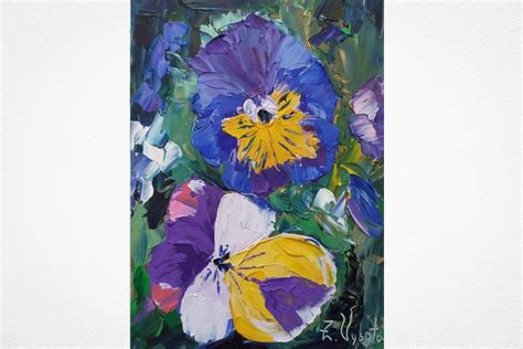 Pansy Painting Flower Original Art Small Oil Painting Floral - Etsy