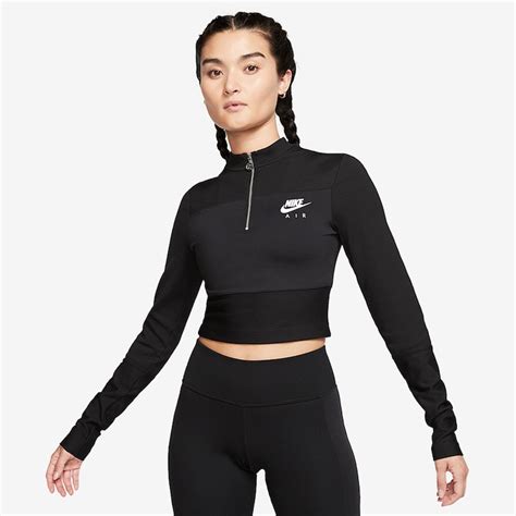 Nike Womens Sportswear Long Sleeve Top - Black/Ice Silver-Womens Clothing