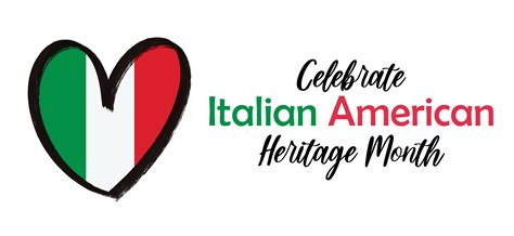 Italian American Heritage Month banner with text and artistic flag of ...