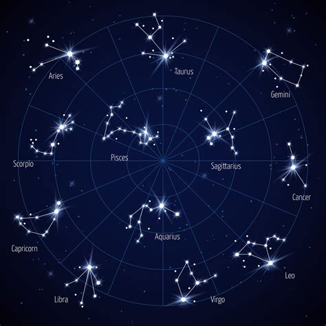 Vector sky star map with constellations stars By Microvector ...