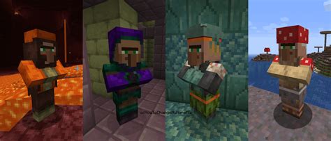 I made a resource pack that adds Villager skins for the Nether, the End ...