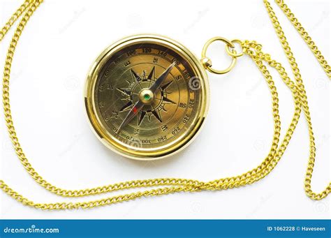 Old Style Gold Compass With Chain Royalty Free Stock Photos - Image ...