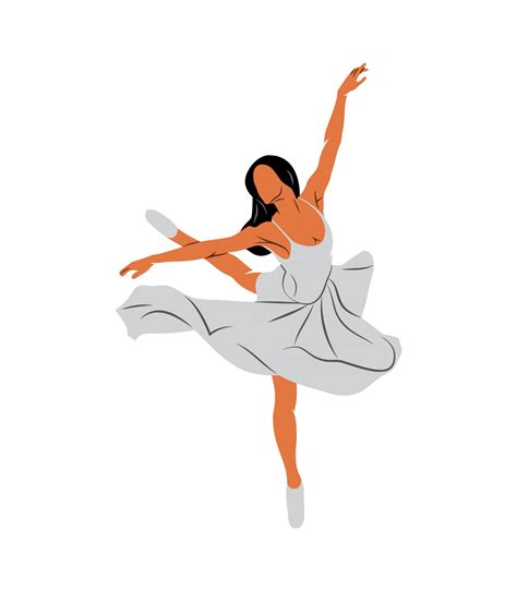 Abstract ballerina dancing on a white background Dancer. Vector ...