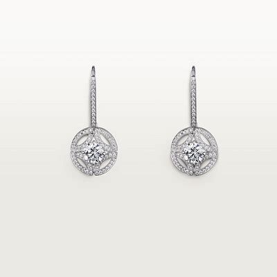 CRN8515038 - Galanterie de Cartier earrings - White gold, diamonds ...