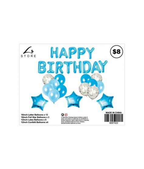 Blue Happy Birthday Balloons Assorted 28pc – LookSharpStore