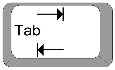 Clipart: Computer Keyboard keys - Tab key (version 1)