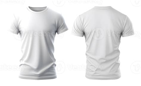 plain white t-shirt design, with view, front, back 23401378 PNG