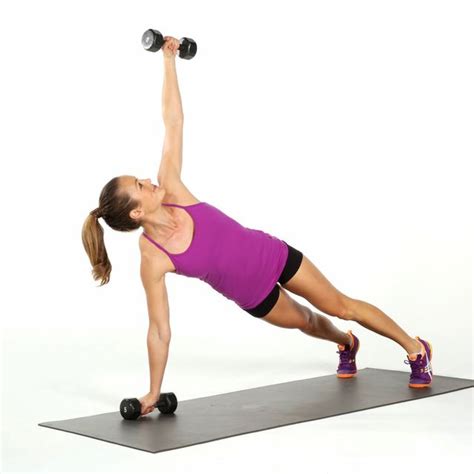 Dumbbell Plank Rotations - Exercise How-to - Workout Trainer by Skimble