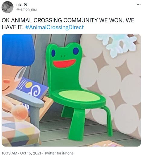 Froggy Chair Is Back in Animal Crossing | Froggy Chair | Know Your Meme