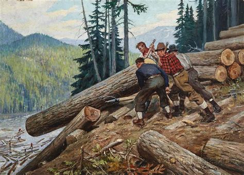 Men of Mettle (Deep Water Logging) - Philip Goodwin Paintings | Western ...