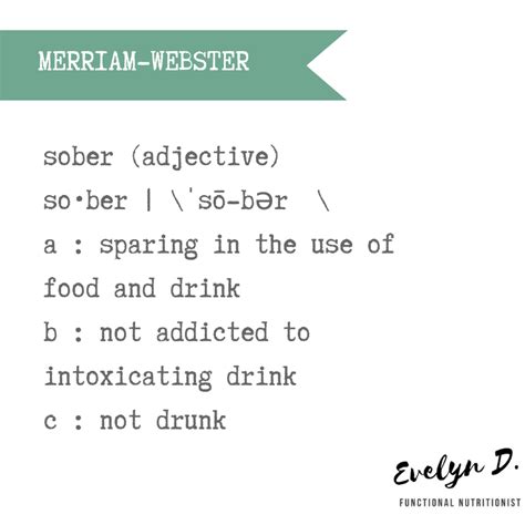 SOBER Definition - Evelyn D.