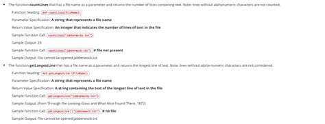 Solved The function countlines that has a file name as a | Chegg.com