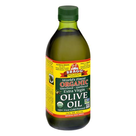 Bragg Organic Extra Virgin First Cold Pressed Olive Oil, 16 Fl Oz ...