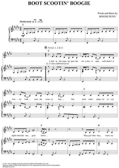 Boot Scootin' Boogie" Sheet Music by Brooks & Dunn for Piano/Vocal ...