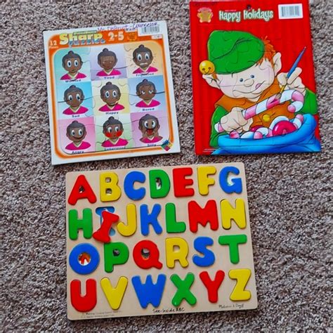 Melissa & Doug | Toys | Lot Of 3 Puzzles Two Are Cardboard And Is A ...