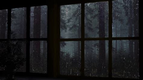 Rain On Window with Thunder Sounds - Rain in Forest at Night - 10 Hours ...