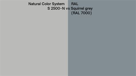 Natural Color System S 2500-N vs RAL Squirrel grey (RAL 7000) side by ...