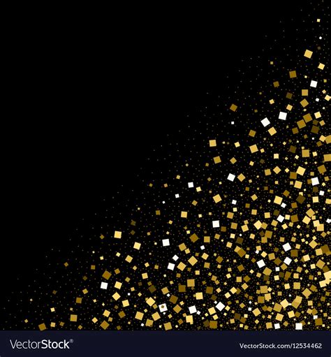 Gold confetti glitter on black background Vector Image