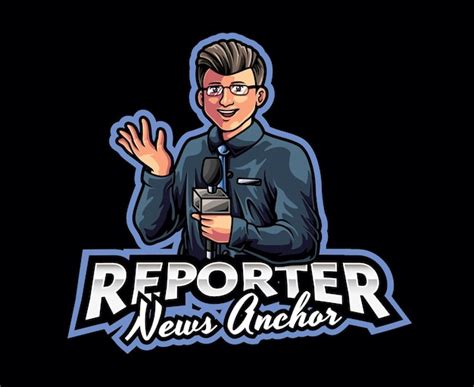 Premium Vector | Reporter mascot logo design